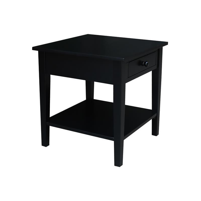International Concepts Spencer Black Wood End Table