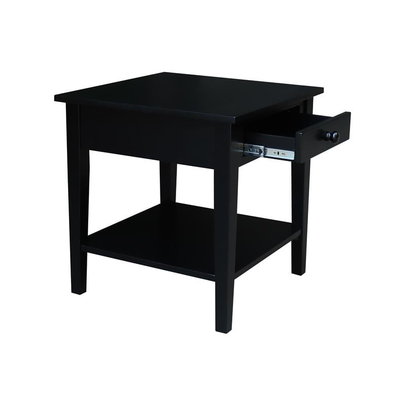 International Concepts Spencer Black Wood End Table