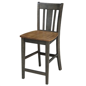 San Remo Solid Wood CounterHeight Stool in Hickory/Washed Coal