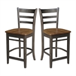 Emily Solid Wood CounterHeight Stool in Hickory/Washed Coal
