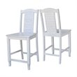 International Concepts Seaside Solid Wood Counterheight Stool in Antique Chalk