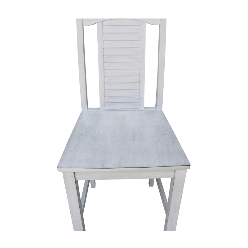 International Concepts Seaside Solid Wood Counterheight Stool in Antique Chalk