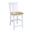 International Concepts San Remo Solid Wood CounterHeight Stool in White/Natural