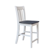 San Remo Solid Wood CounterHeight Stool in White and Heather Gray