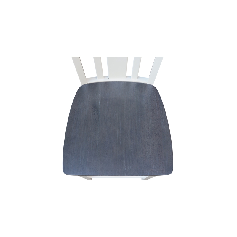 San Remo Solid Wood CounterHeight Stool in White and Heather Gray