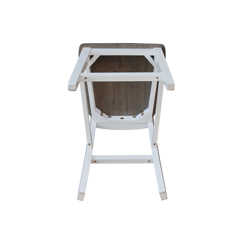 San Remo Solid Wood CounterHeight Stool in White and Heather Gray