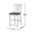San Remo Solid Wood CounterHeight Stool in White and Heather Gray