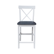 X-back Solid Wood CounterHeight Stool in White and Heather Gray