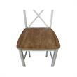 X-back Solid Wood Bar Height Stool in Distressed Hickory/Stone