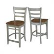 Emily Solid Wood CounterHeight Stool in Distressed Hickory/Stone