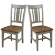 San Remo Solid Wood Splatback Chair in Distressed Hickory/Stone-Set of 2