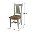 San Remo Solid Wood Splatback Chair in Distressed Hickory/Stone-Set of 2