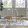 San Remo Solid Wood Splatback Chair in Distressed Hickory/Stone-Set of 2