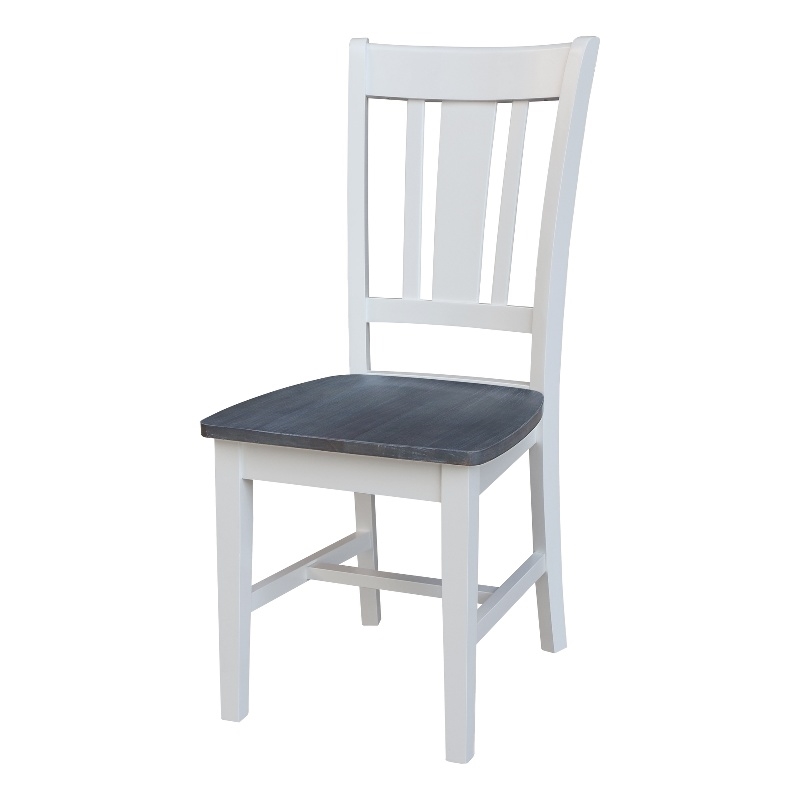 San Remo Solid Wood Splatback Chair in White and Heather Gray