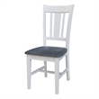 San Remo Solid Wood Splatback Chair in White and Heather Gray