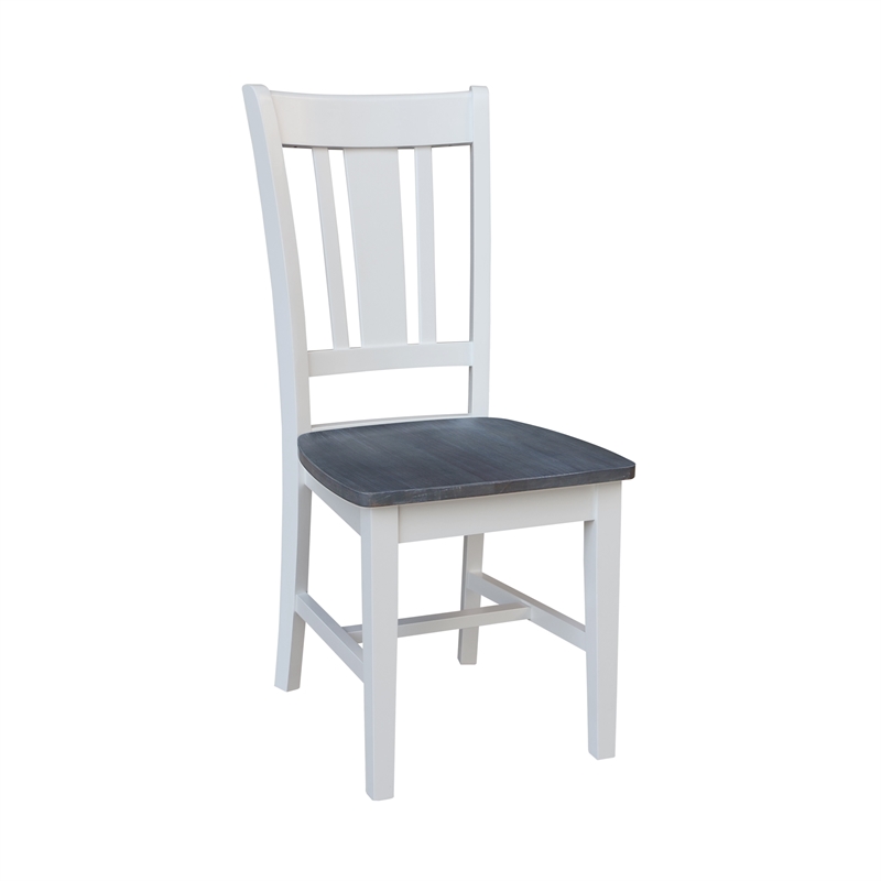 San Remo Solid Wood Splatback Chair in White and Heather Gray