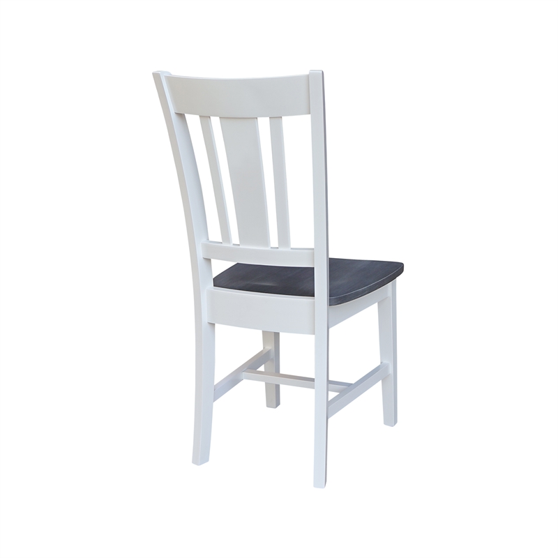 San Remo Solid Wood Splatback Chair in White and Heather Gray
