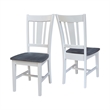 San Remo Solid Wood Splatback Chair in White and Heather Gray