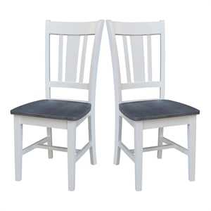 San Remo Solid Wood Splatback Chair in White and Heather Gray
