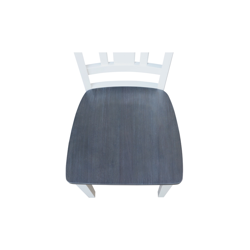 San Remo Solid Wood Splatback Chair in White and Heather Gray