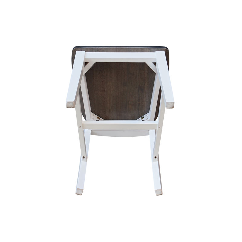 San Remo Solid Wood Splatback Chair in White and Heather Gray