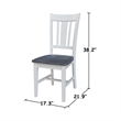 San Remo Solid Wood Splatback Chair in White and Heather Gray