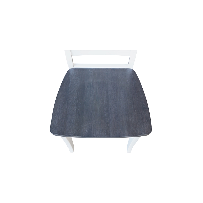 X-Back Solid Wood Chair - Set of 2 Chairs in White/Heather Gray