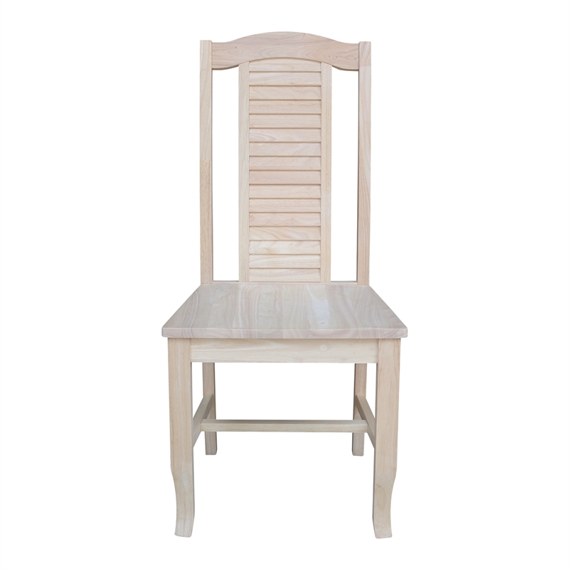 International Concepts Seaside Solid Wood Chairs - Set of 2 - Unfinished