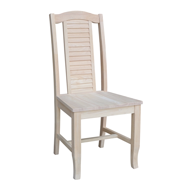 International Concepts Seaside Solid Wood Chairs - Set of 2 - Unfinished