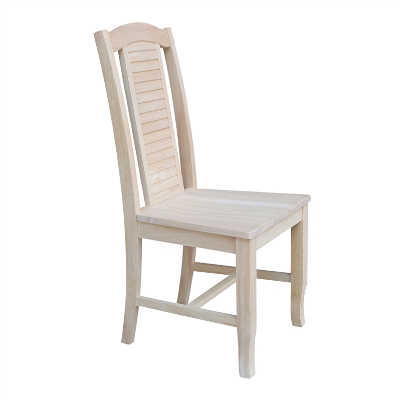 International Concepts Seaside Solid Wood Chairs - Set of 2 - Unfinished
