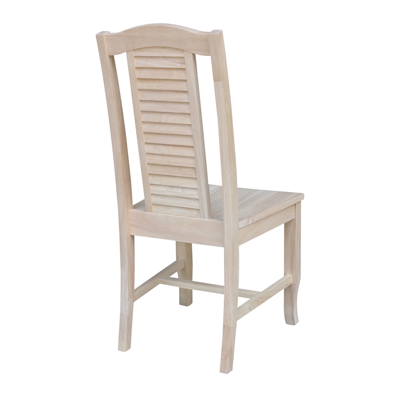 International Concepts Seaside Solid Wood Chairs - Set of 2 - Unfinished