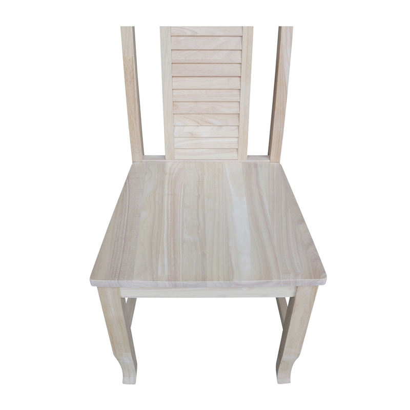International Concepts Seaside Solid Wood Chairs - Set of 2 - Unfinished