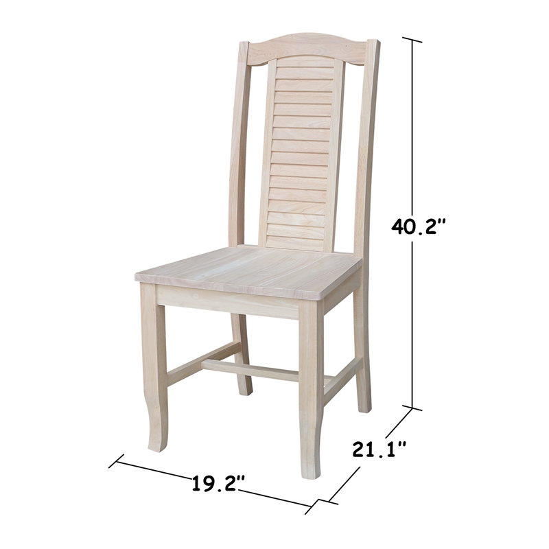 International Concepts Seaside Solid Wood Chairs - Set of 2 - Unfinished