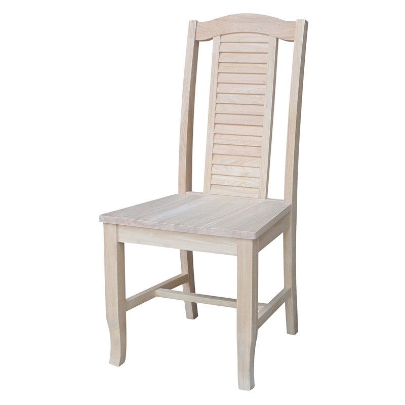 International Concepts Seaside Solid Wood Chairs - Set of 2 - Unfinished