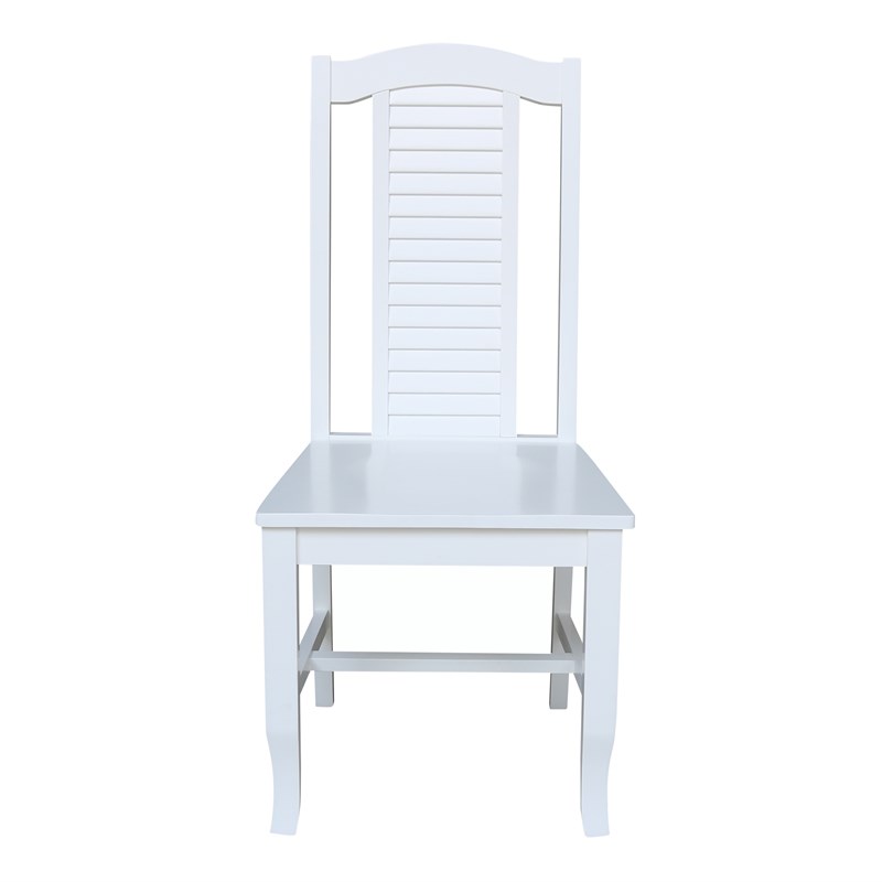 International Concepts Seaside Solid Wood Chairs in White - Set of 2