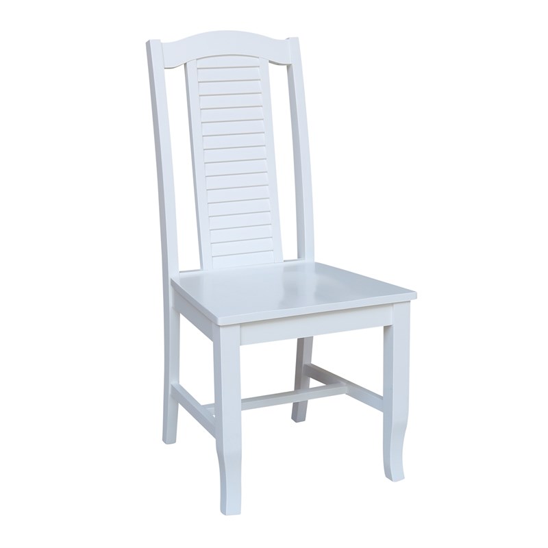 International Concepts Seaside Solid Wood Chairs in White - Set of 2