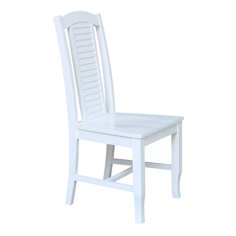 International Concepts Seaside Solid Wood Chairs in White - Set of 2