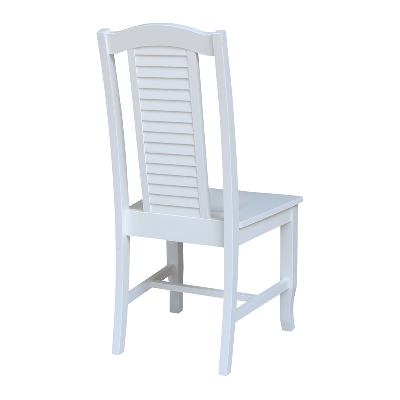 International Concepts Seaside Solid Wood Chairs in White - Set of 2