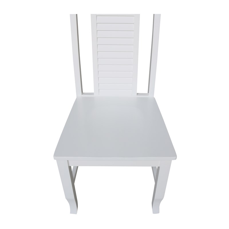 International Concepts Seaside Solid Wood Chairs in White - Set of 2