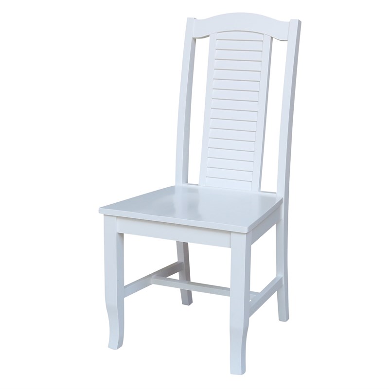 International Concepts Seaside Solid Wood Chairs in White - Set of 2