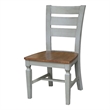 Vista Solid Wood Ladderback Chairs in Distressed Hickory/Stone - Set of 2