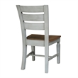 Vista Solid Wood Ladderback Chairs in Distressed Hickory/Stone - Set of 2