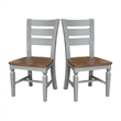 Vista Solid Wood Ladderback Chairs in Distressed Hickory/Stone - Set of 2