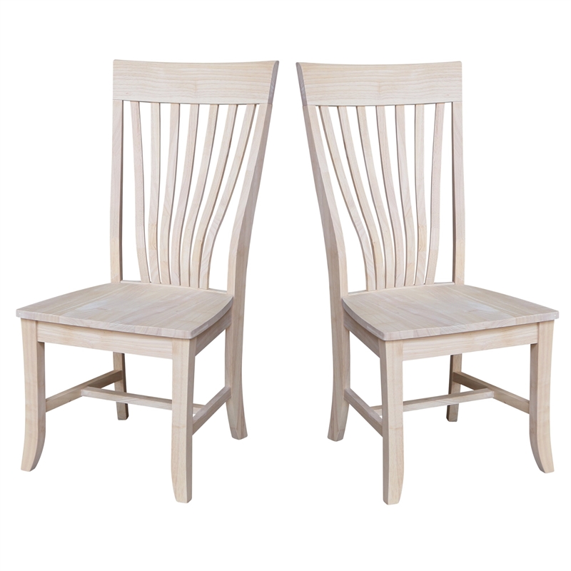International Concepts Amanda Solid Wood Chairs - Set of 2 - Unfinished