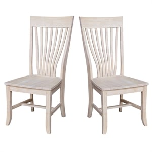 International Concepts Amanda Solid Wood Chairs - Set of 2 - Unfinished