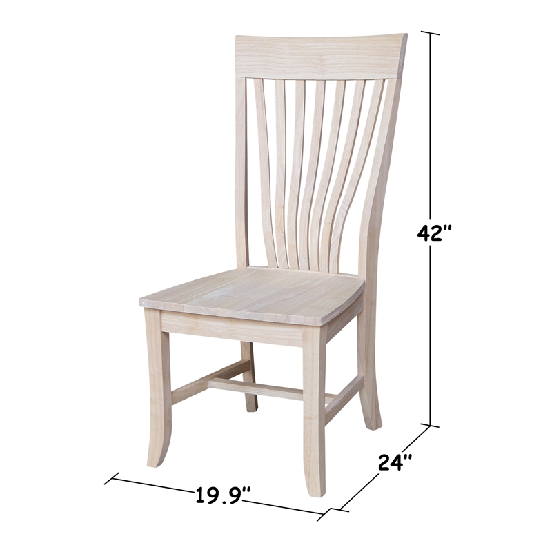 International Concepts Amanda Solid Wood Chairs - Set of 2 - Unfinished