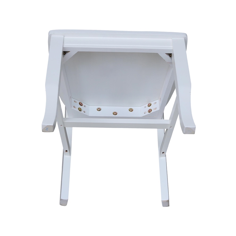 International Concepts Double XX Solid Wood Chairs in White- Set of 2