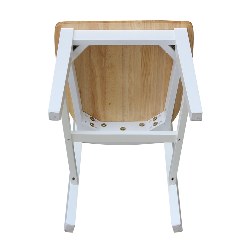 San Remo Solid Wood Splatback Chair in White/Natural- Set of 2