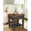 International Concepts Vista Solid Wood End Table in Hickory/Washed Coal