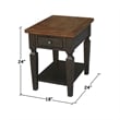 International Concepts Vista Solid Wood End Table in Hickory/Washed Coal